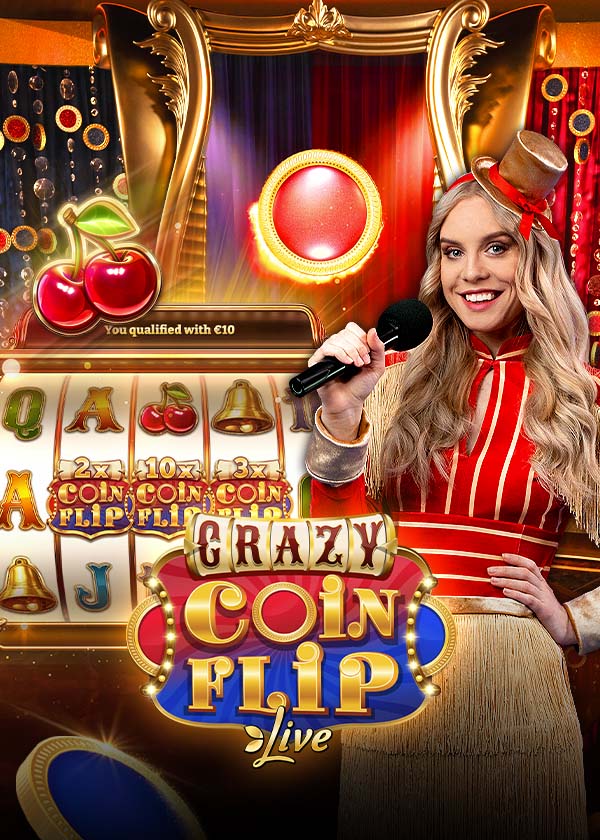 Crazy Coin Flip, Evolution live game show: Flip the coin for multiplied wins