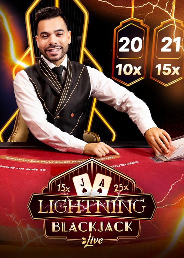 Lightning Blackjack, Evolution live blackjack: Blackjack with random multipliers up to 25x