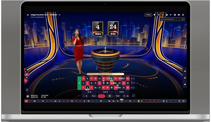 Mega Roulette, Pragmatic Play live roulette: Mega multipliers randomly applied each spin