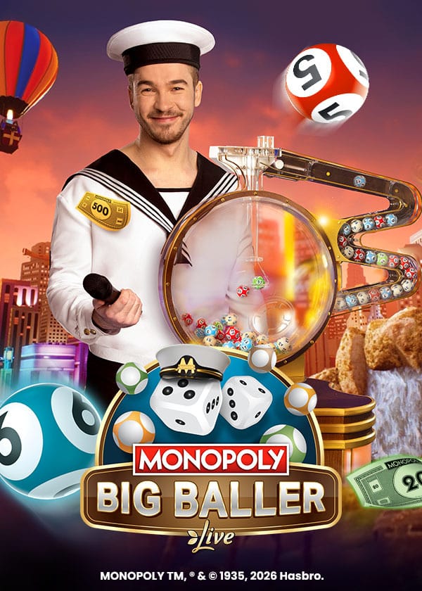 Monopoly Big Baller, Evolution live game show: Bingo-style draw of 20 balls from 60 on 5x5 cards; 3 Rolls and 5 Rolls…