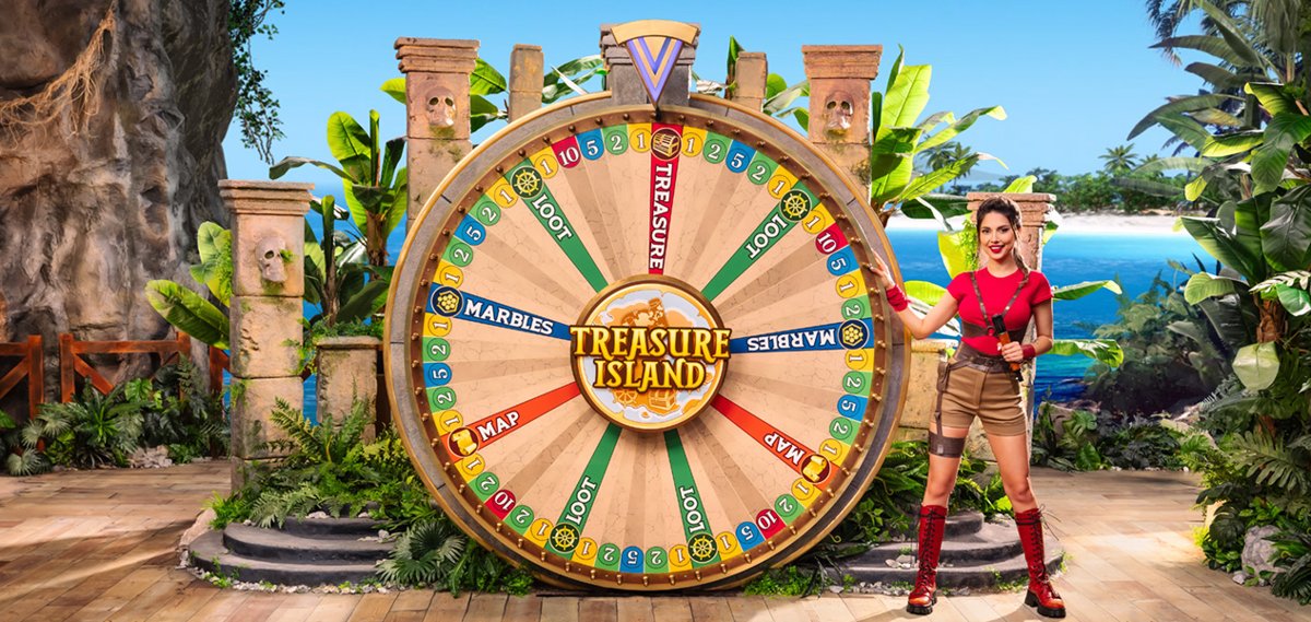 Treasure Island, Pragmatic Play live game show: Pirate 54-segment wheel with John Silver's Loot, Billy Bones' Map, Ben's…